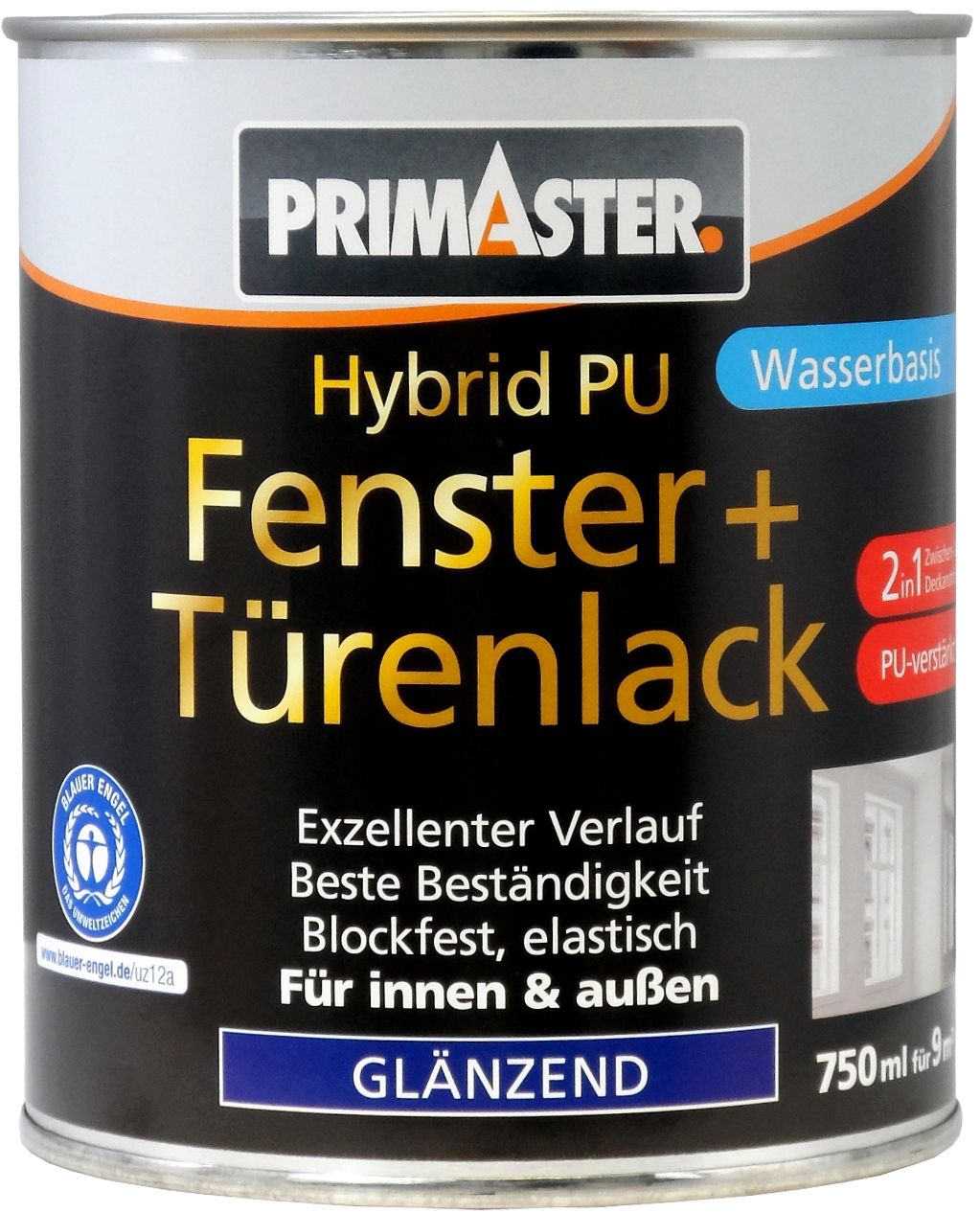 Primaster Hybrid-PU Fenster- u. Türenlack 750 ml weiß glänzend von Primaster