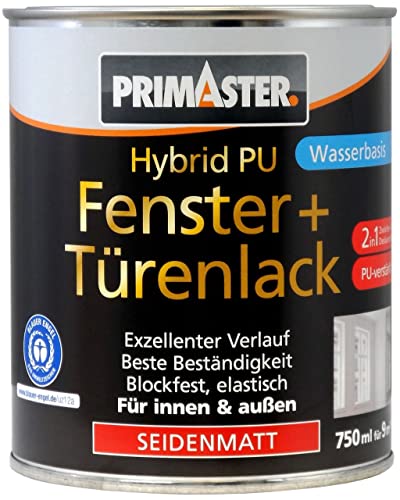 Primaster Hybrid-PU Fenster- u. Türenlack weiß 750 ml für Innen- und Außen Lack von Primaster