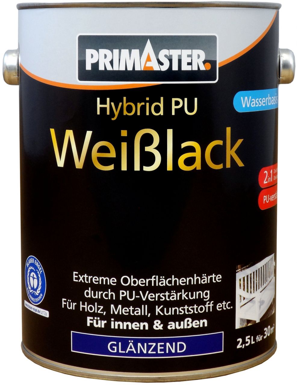 Primaster Hybrid-PU-Weißlack 2,5 L glänzend von Primaster