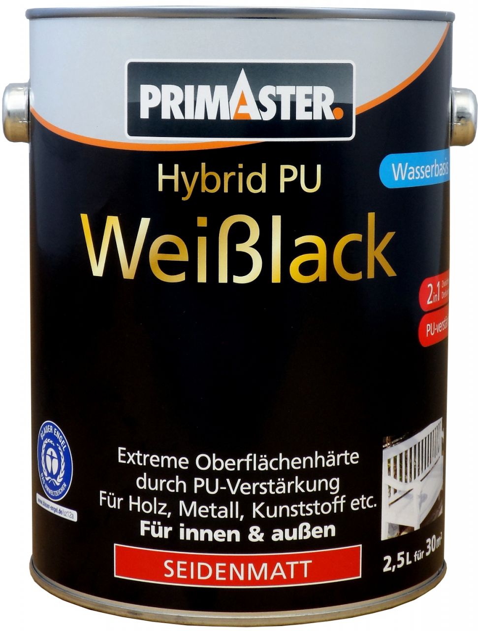 Primaster Hybrid-PU-Weißlack 2,5 L seidenmatt von Primaster