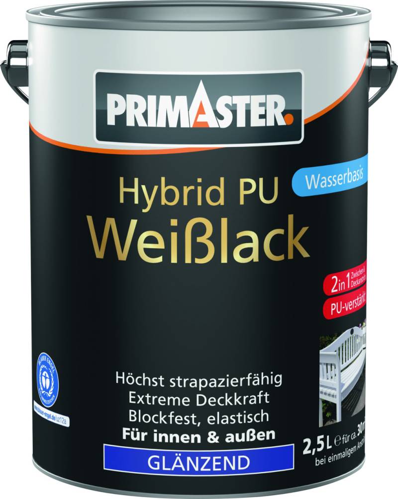 Primaster Hybrid PU-Weißlack weiß glänzend 2,5 L Primaster Hybrid PU-Weißlack weiß glänzend 2,5 L von Primaster