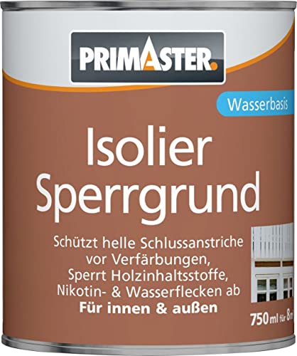 Primaster Isoliersperrgrund 750ml Weiß Spezialgrundierung Schutz f. Anstriche von Primaster