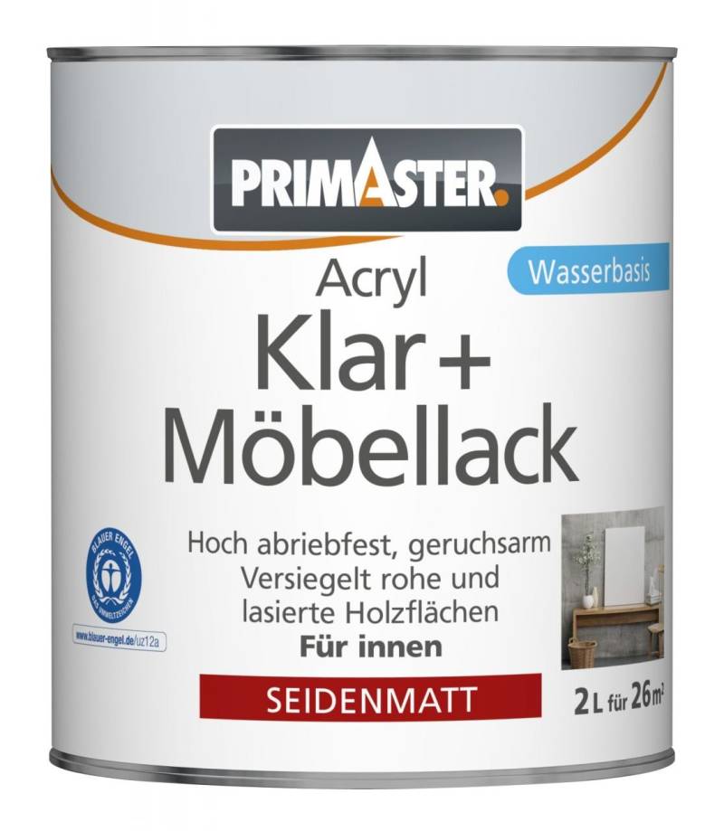 Primaster Klar und Möbellack 2 L farblos seidenmatt Primaster Klar und Möbellack 2 L farblos seidenmatt von Primaster