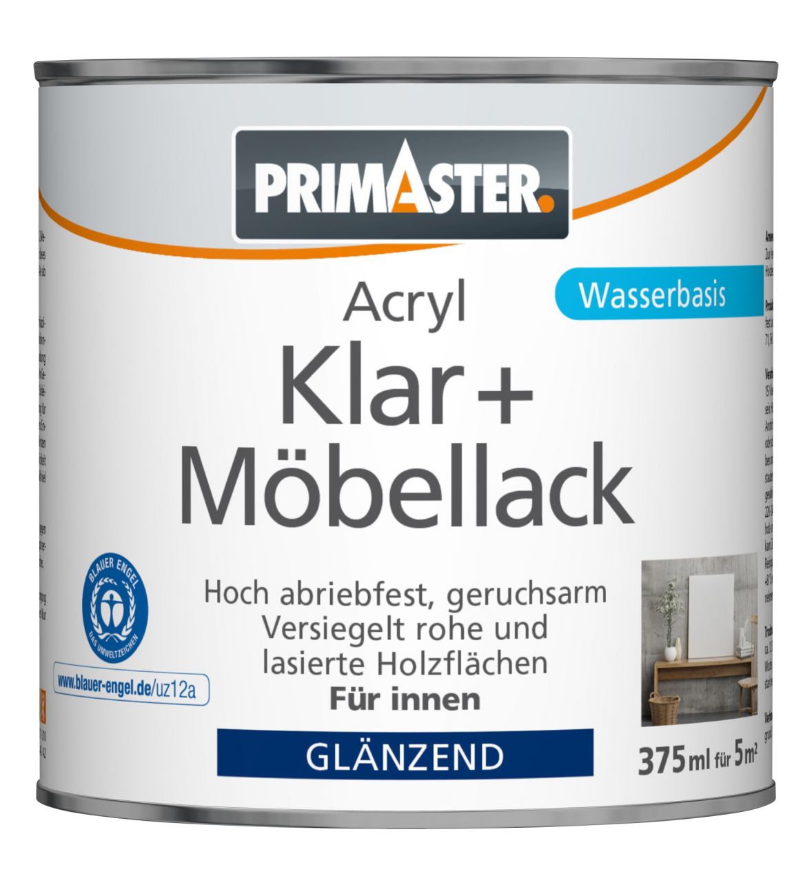 Primaster Klar und Möbellack 375 ml farblos glänzend von Primaster
