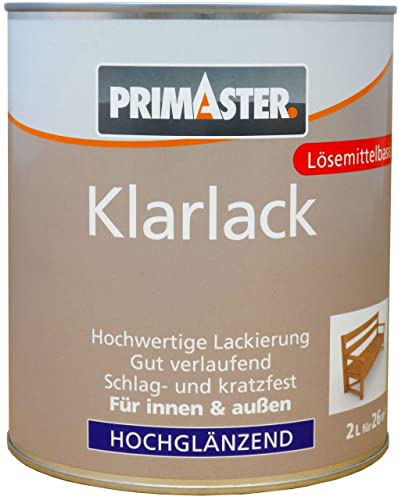 Primaster Klarlack 2L Hochglänzend Farblos Decklack Versiegelung Holzlack von Primaster