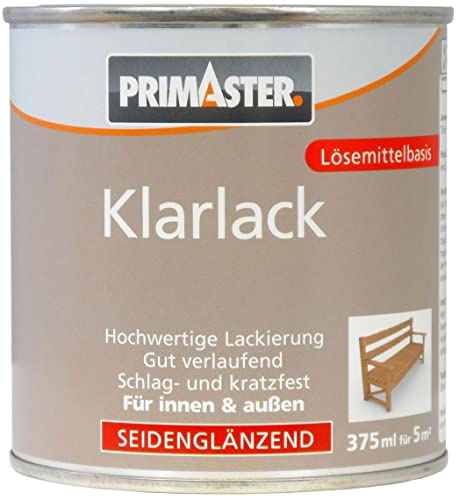 Primaster Klarlack 375ml Seidenglänzend Farblos Decklack Versiegelung Holzlack von Primaster