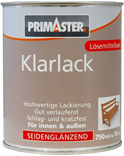 Primaster Klarlack 750ml Farblos Seidenglänzend Decklack Versiegelung Holzlack von Primaster