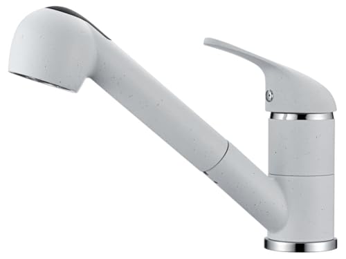 Primaster Küchenarmatur Hamm Granit weiß mit Handbrause Küchenarmatur von Primaster