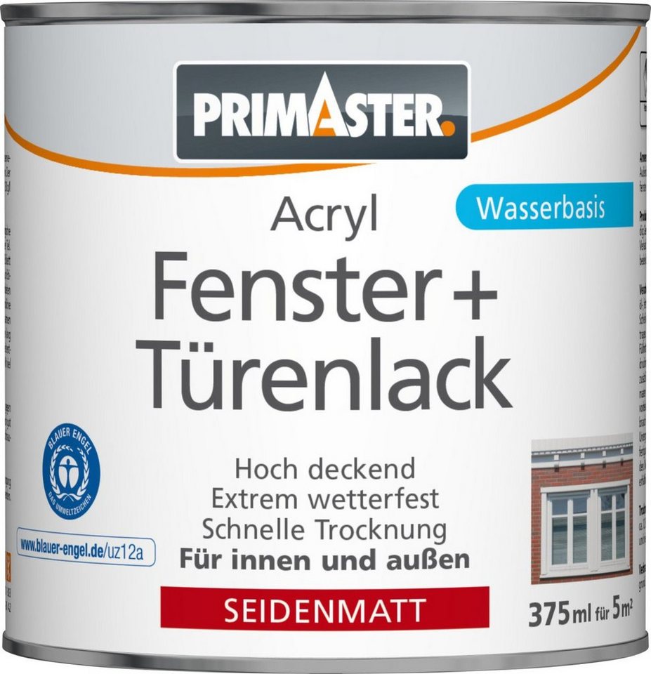 Primaster Lack Primaster Acryl Fenster- und Türenlack 375 ml weiß von Primaster