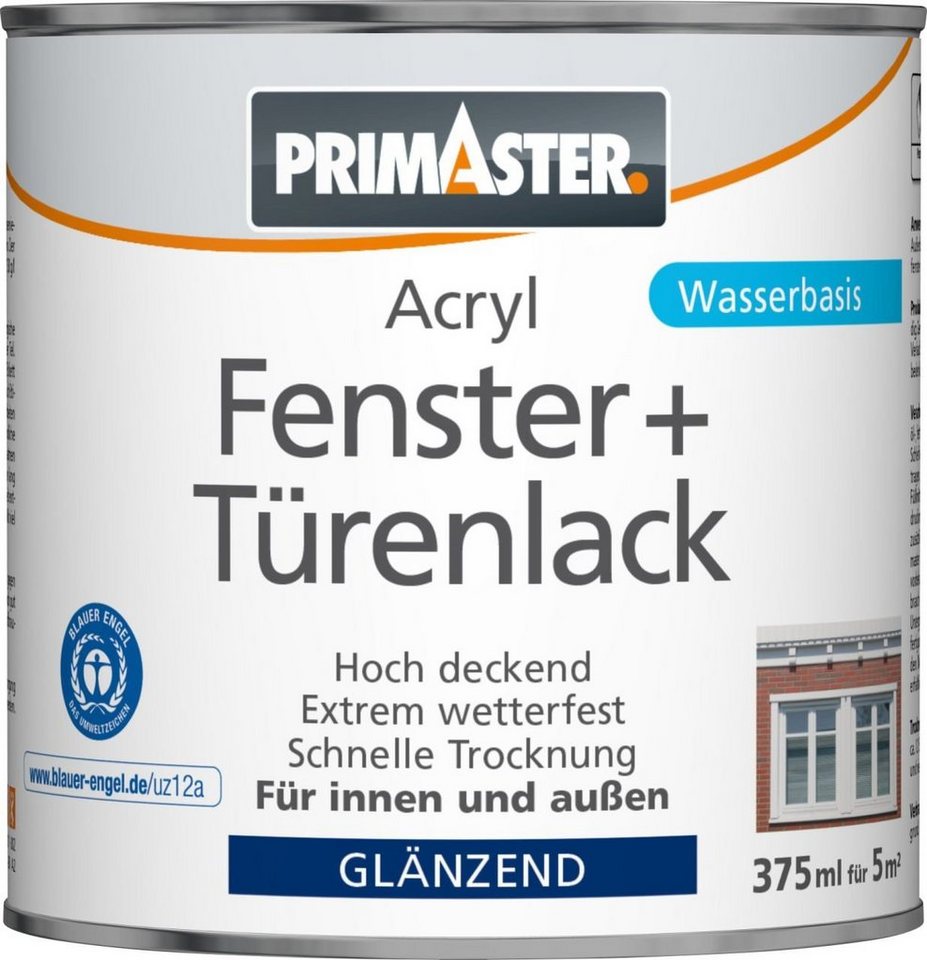 Primaster Lack Primaster Acryl Fenster- und Türenlack 375 ml weiß von Primaster
