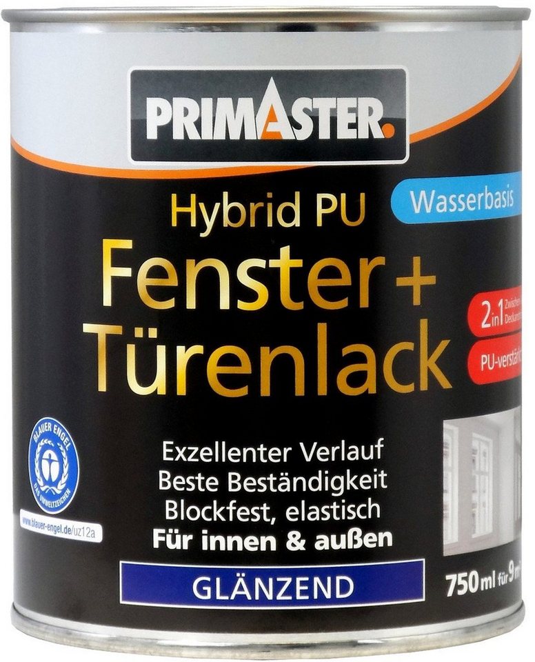 Primaster Lack Primaster Hybrid-PU Fenster- u. Türenlack 750 ml von Primaster