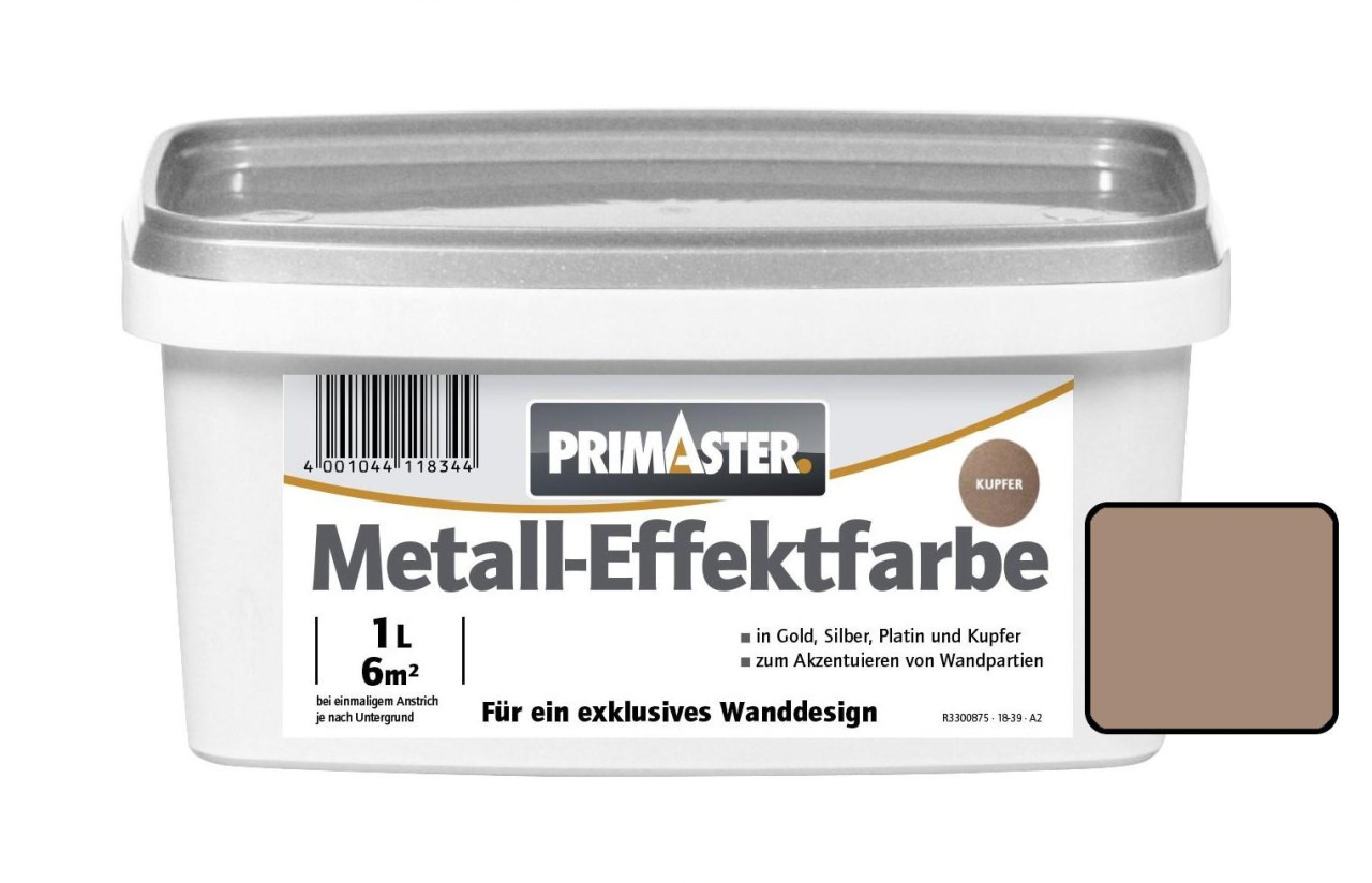 Primaster Metall-Effektfarbe 1 L kupfer seidenglanz Primaster Metall-Effektfarbe 1 L kupfer seidenglanz von Primaster