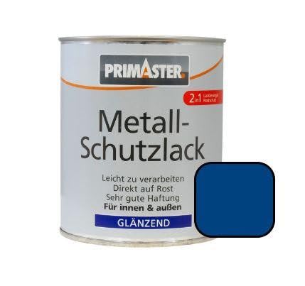 Primaster Metall-Schutzlack enzianblau 750 ml für Innen- und Außen Lack von Primaster