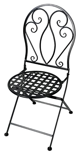 Primaster Metall Stuhl Provence Eisen Schwarz Gartenstuhl von Primaster