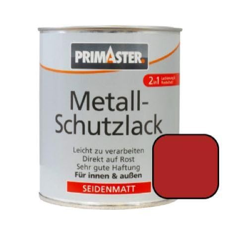 Primaster Metallschutzlack RAL 3000 feuerrot 750 ml für Innen und Außen Lack von Primaster