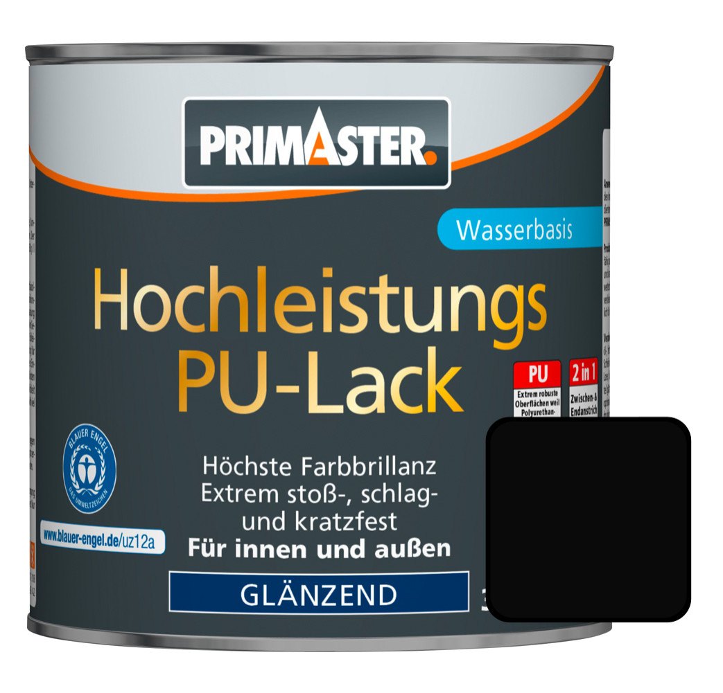 Primaster PU-Lack RAL 9005 125 ml tiefschwarz glänzend von Primaster