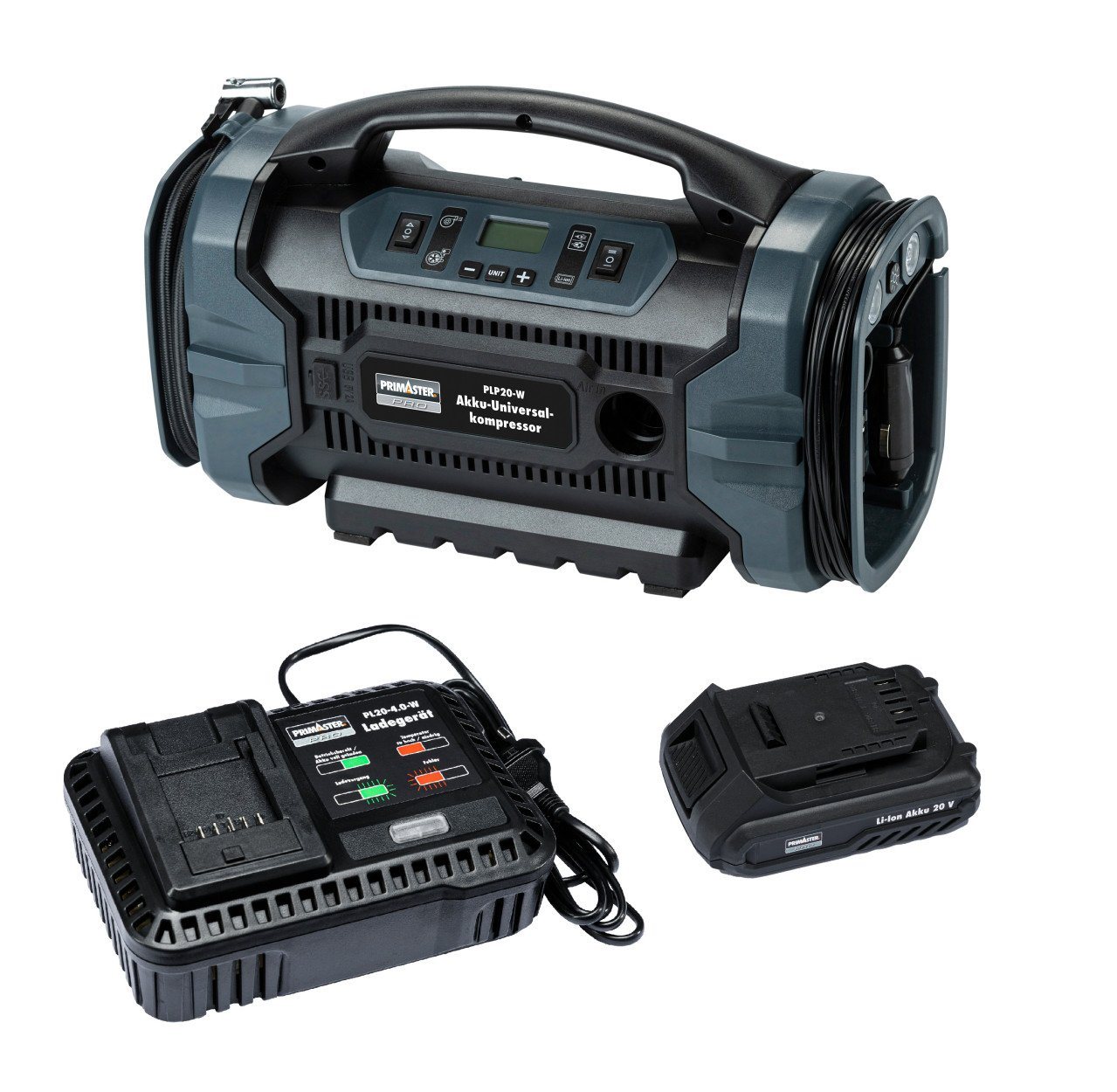 Primaster Primaster Pro Akku-Kompressor PLP 20-W inkl. Akku Autobatterie-Ladegerät Primaster Primaster Pro Akku-Kompressor PLP 20-W inkl. Akku Autobatterie-Ladegerät von Primaster