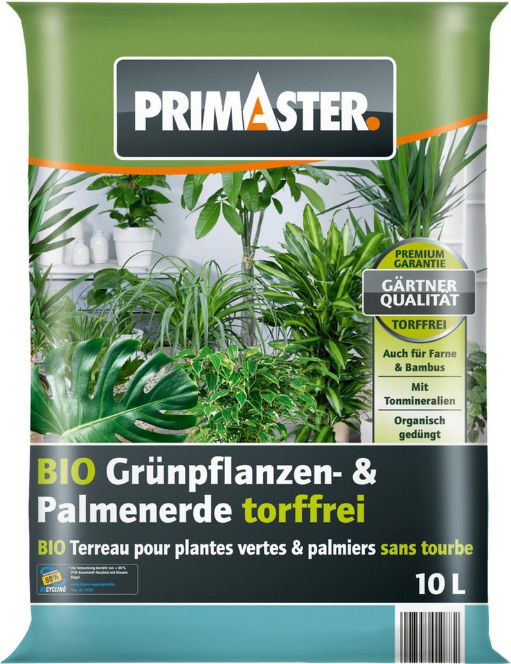 Primaster Spezialerde Primaster Bio Grünpflanzen- & Palmenerde torffrei, Torffrei von Primaster