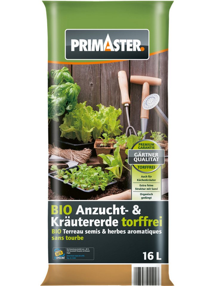 Primaster Spezialerde Primaster Bio Kräuter- & Anzucht Erde torffrei 16, Torffrei von Primaster