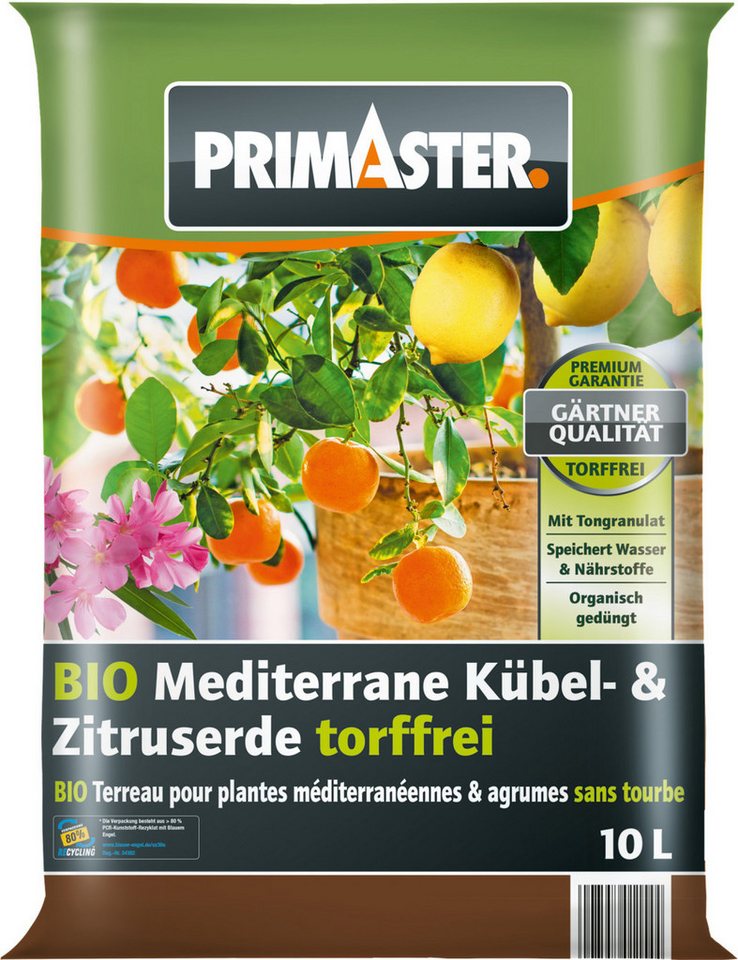Primaster Spezialerde Primaster Bio Mediterrane Kübel- & Zitruserde, Torffrei von Primaster