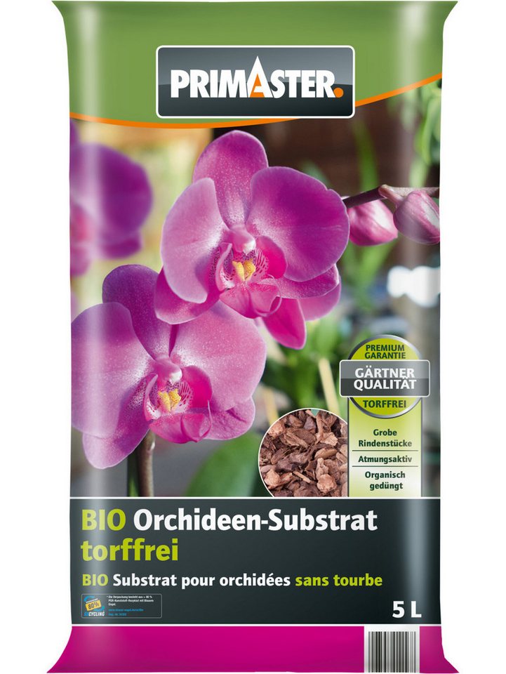 Primaster Spezialerde Primaster Bio Orchideensubstrat torffrei 5 L, Torffrei von Primaster
