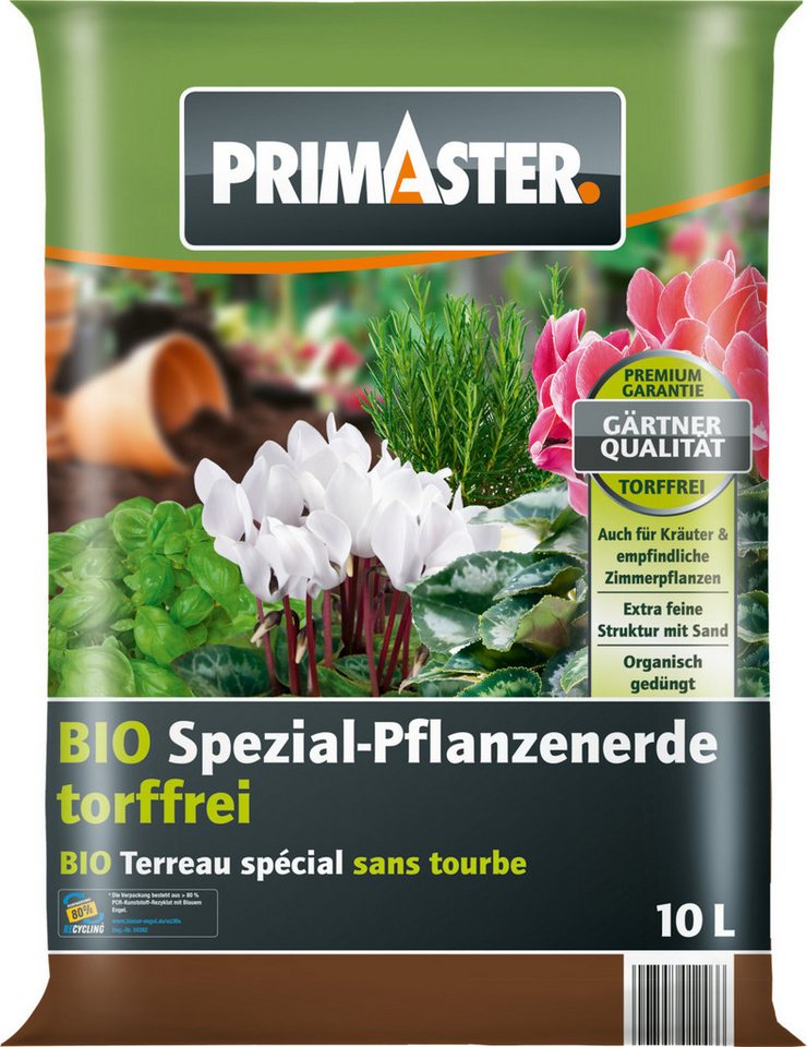 Primaster Spezialerde Primaster Bio Spezialpflanzerde torffrei 10 L, Torffrei von Primaster