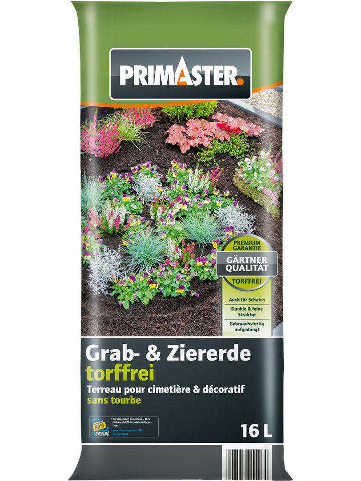 Primaster Spezialerde Primaster Zier- & Graberde torffrei 16 L, Torffrei von Primaster