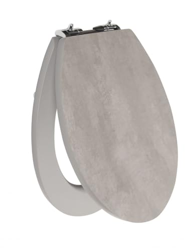 Primaster Toilettendeckel Betonoptik Dunkelgrau MDF Absenkautomatik WC Sitz von Primaster
