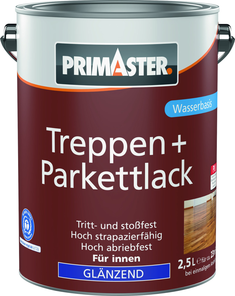 Primaster Treppen + Parkettlack farblos glänzend 2,5 L Primaster Treppen + Parkettlack farblos glänzend 2,5 L von Primaster