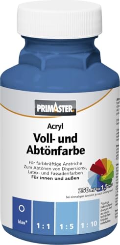 Primaster Voll- und Abtönfarbe 250ml Blau Matt Acryl Dispersionsfarbe Primaster Voll- und Abtönfarbe 250ml Blau Matt Acryl Dispersionsfarbe von Primaster