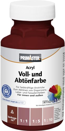 Primaster Voll- und Abtönfarbe 250ml Bordeaux Matt Acryl Dispersionsfarbe von Primaster