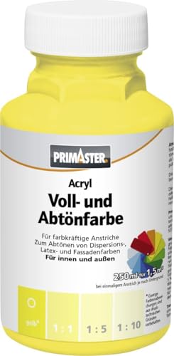 Primaster Voll- und Abtönfarbe 250ml Gelb Matt Acryl Dispersionsfarbe von Primaster