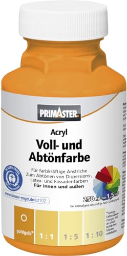 Primaster Voll- und Abtönfarbe 250ml Goldgelb Matt Acryl Dispersionsfarbe von Primaster