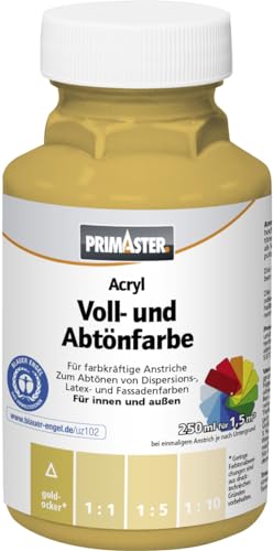 Primaster Voll- und Abtönfarbe 250ml Goldocker Matt Acryl Dispersionsfarbe von Primaster