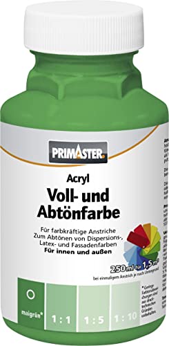 Primaster Voll- und Abtönfarbe 250ml Maigrün Matt Acryl Dispersionsfarbe von Primaster