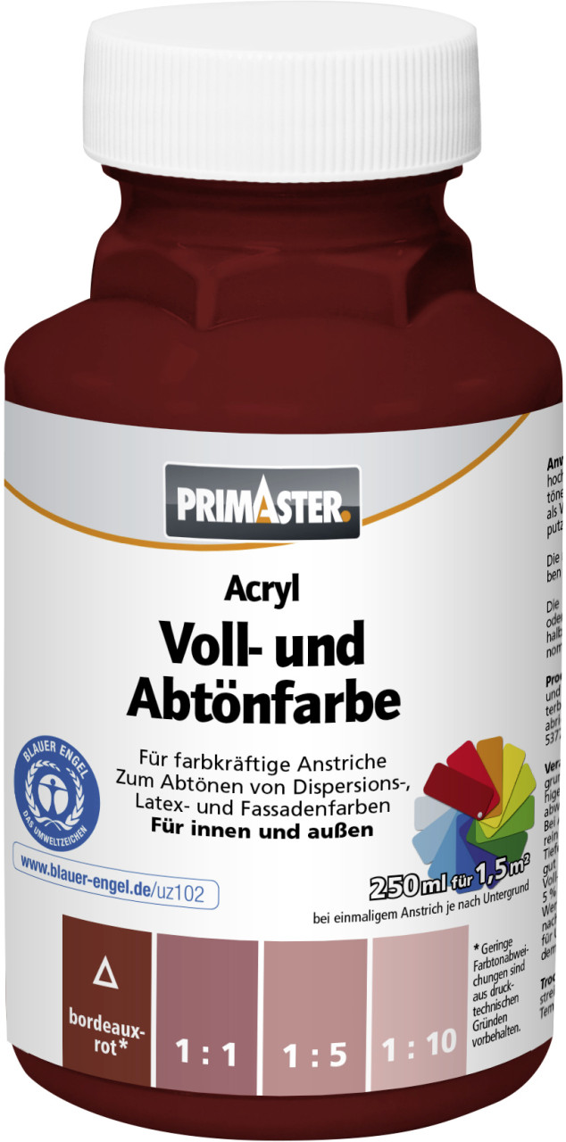 Primaster Voll- und Abtönfarbe 250 ml bordeaux matt von Primaster