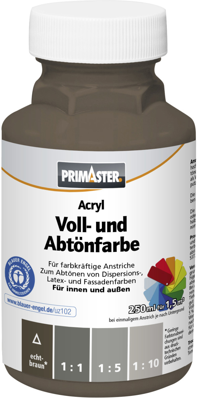 Primaster Voll- und Abtönfarbe 250 ml echtbraun matt von Primaster