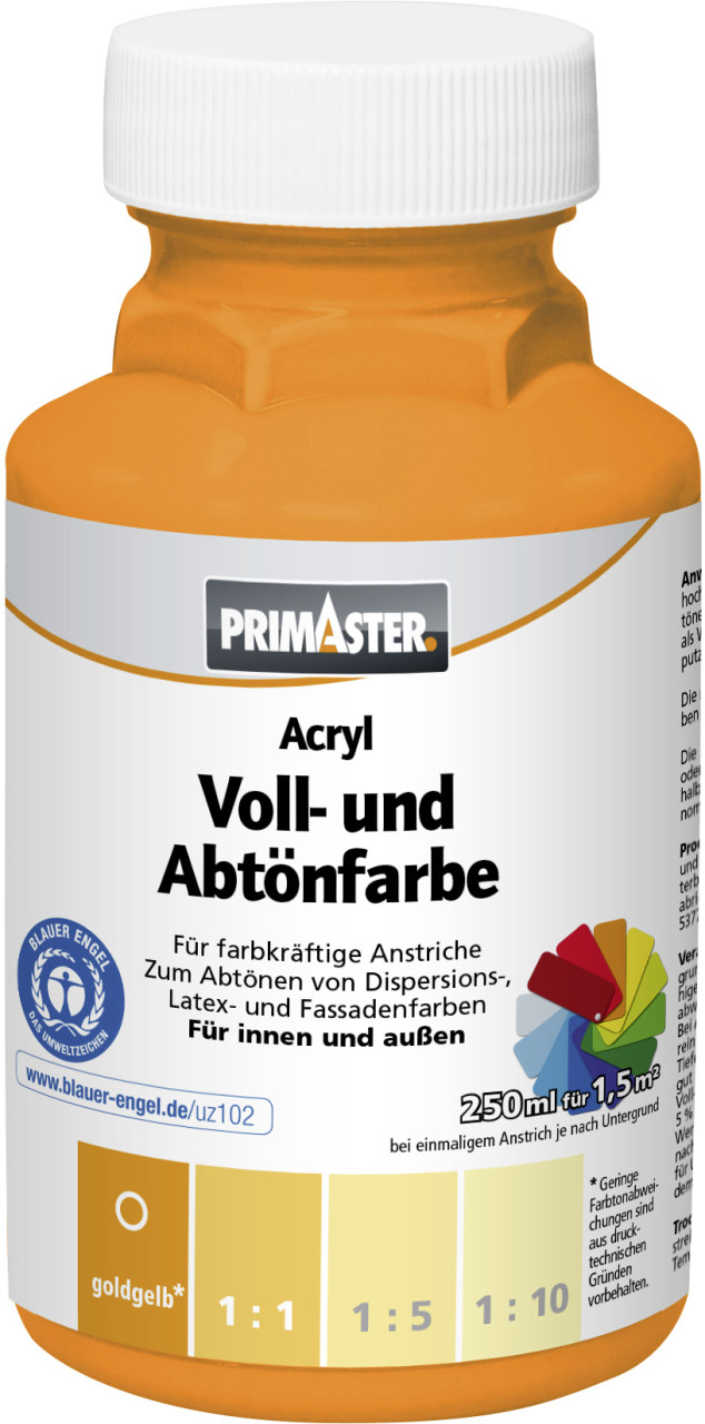 Primaster Voll- und Abtönfarbe 250 ml goldgelb matt von Primaster