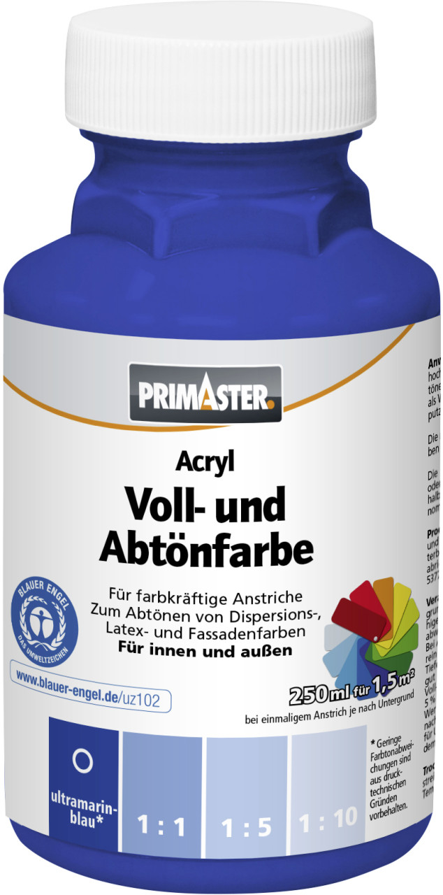 Primaster Voll- und Abtönfarbe 250 ml ultramarineblau matt von Primaster