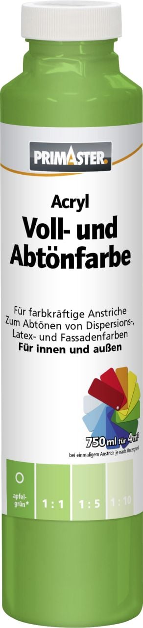 Primaster Voll- und Abtönfarbe 750 ml apfelgrün matt von Primaster