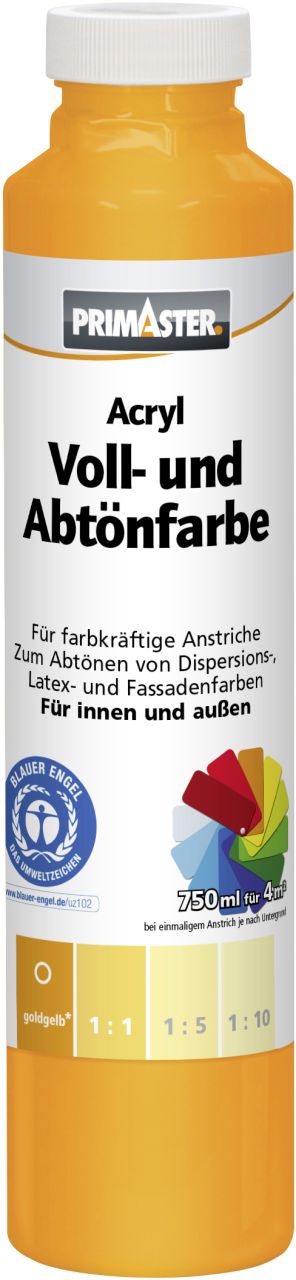 Primaster Voll- und Abtönfarbe 750 ml goldgelb matt von Primaster