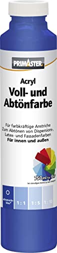 Primaster Voll- und Abtönfarbe 750ml Ultramarinblau Matt Acryl Dispersionsfarbe von Primaster