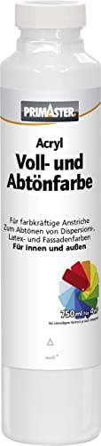 Primaster Voll- und Abtönfarbe 750ml Weiß Matt Acryl Dispersionsfarbe von Primaster