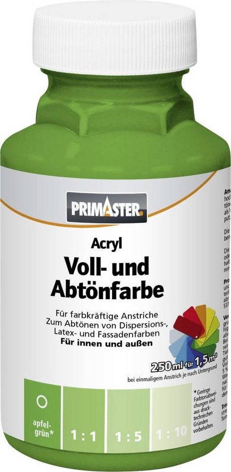Primaster Vollton- und Abtönfarbe Primaster Voll- und Abtönfarbe 250 ml apfelgrün von Primaster