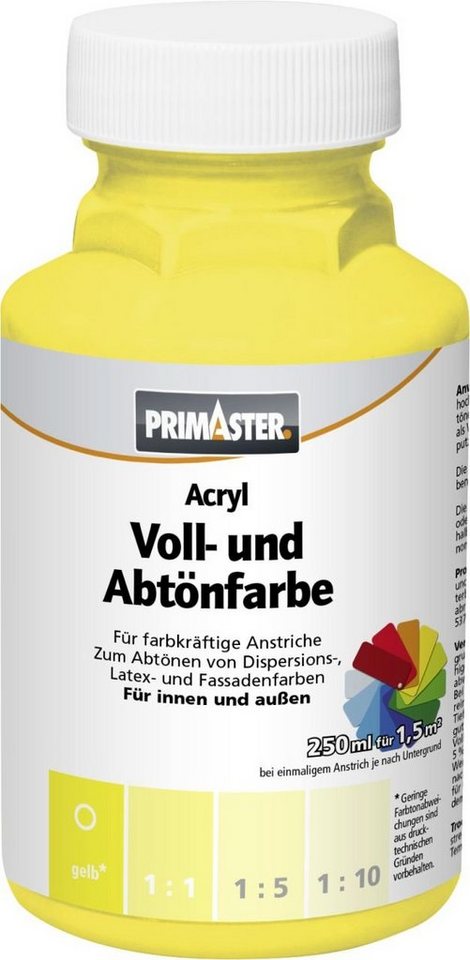 Primaster Vollton- und Abtönfarbe Primaster Voll- und Abtönfarbe 250 ml gelb matt von Primaster