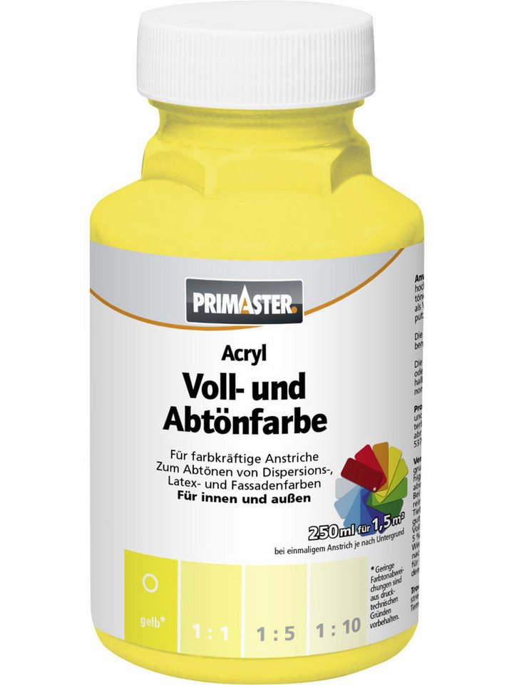 Primaster Vollton- und Abtönfarbe Primaster Voll- und Abtönfarbe 250 ml gelb matt von Primaster