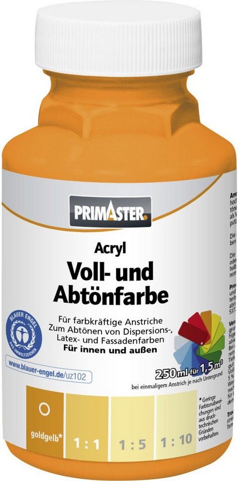 Primaster Vollton- und Abtönfarbe Primaster Voll- und Abtönfarbe 250 ml goldgelb von Primaster