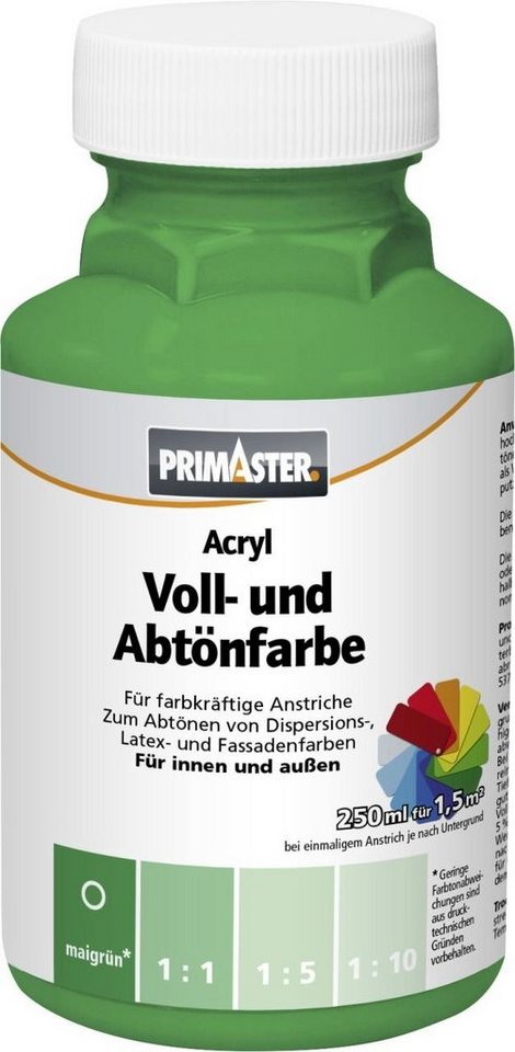 Primaster Vollton- und Abtönfarbe Primaster Voll- und Abtönfarbe 250 ml maigrün matt von Primaster