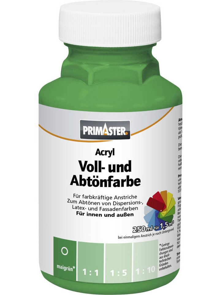 Primaster Vollton- und Abtönfarbe Primaster Voll- und Abtönfarbe 250 ml maigrün matt von Primaster