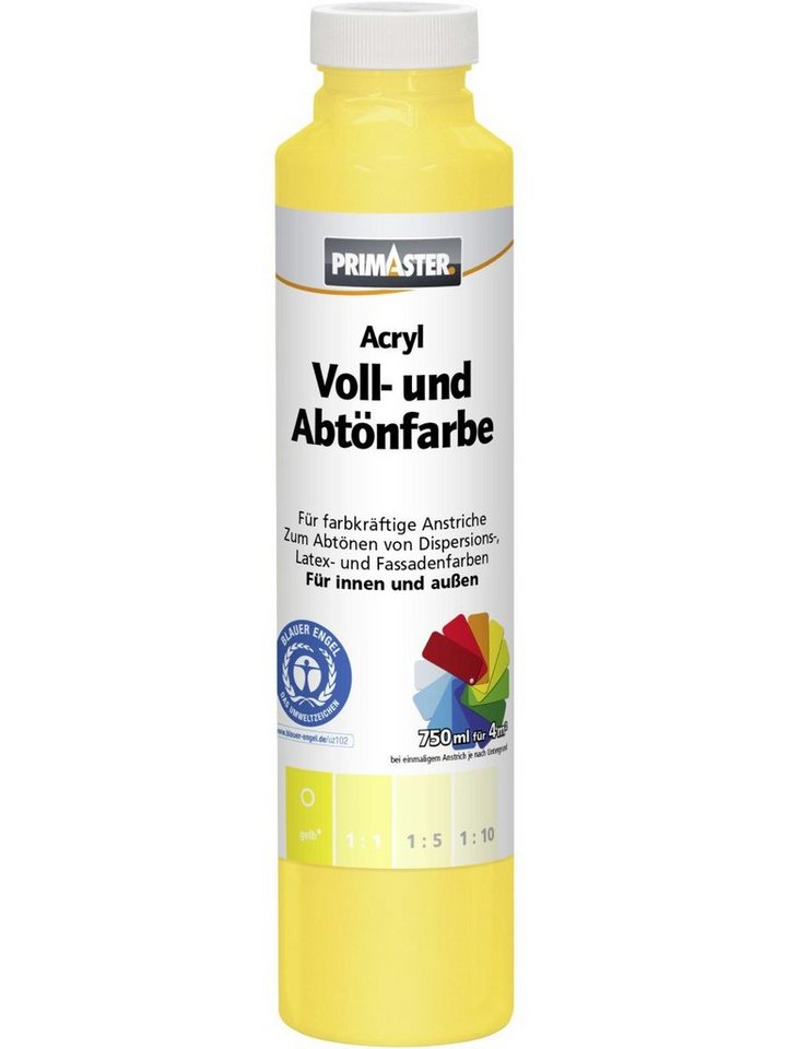 Primaster Vollton- und Abtönfarbe Primaster Voll- und Abtönfarbe 750 ml gelb matt von Primaster